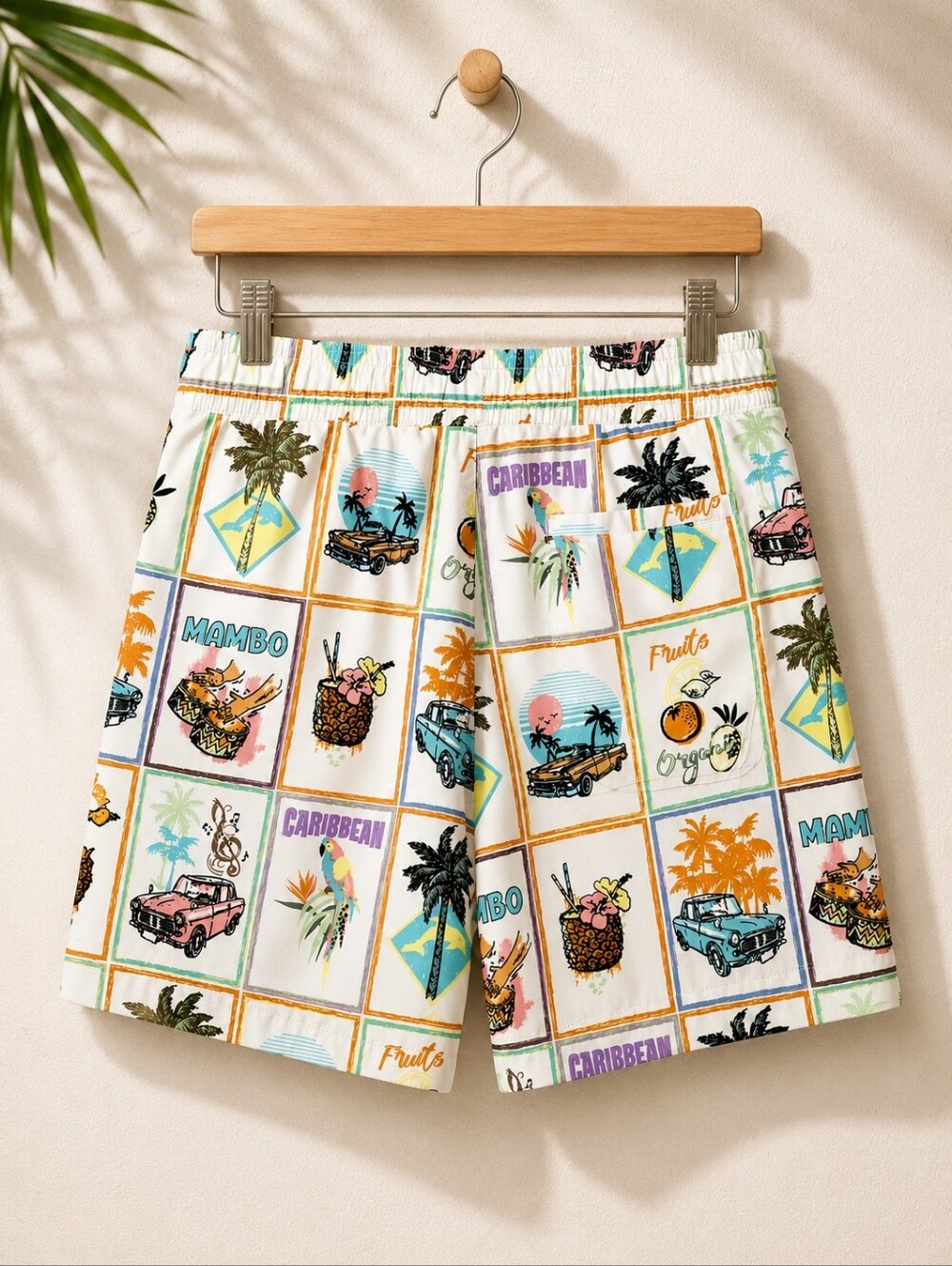 Malibu Caribbean Tropical Swim Trunks Beach Shorts Medium